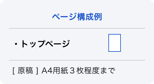 1ページプランはA4用紙3枚程度の原稿です